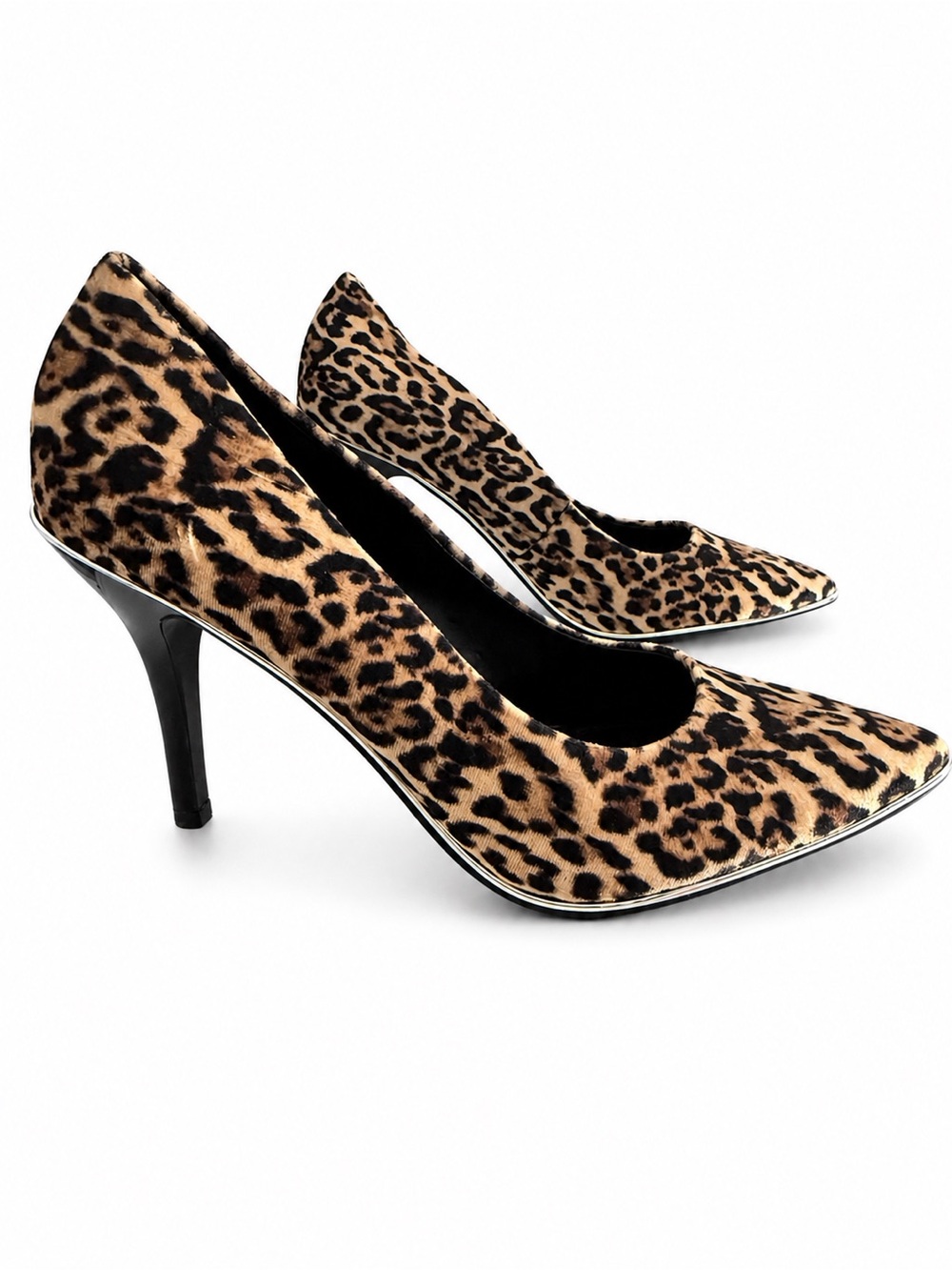 DKNY Leopard Print Pointed Toe Stiletto Pumps - Brown/Black 6.5 Neutral